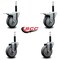 Service Caster 4'' Thermoplastic Rubber Swivel 3/4'' Expanding Stem Caster Set 2 Total Lock Brakes, 4PK SCC-EXTTL20S414-TPRB-2-S-2-34 - alternate 3